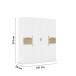 Drehtürenschrank >Ticao< 2 Schübe, 3 Stangen, weiß / Eiche Artisan Dekor - 181x210x54 (BxHxT)
