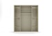 Drehtürenschrank >Ticao< 2 Schübe, weiß / Eiche Artisan Dekor / Spiegel - 181x210x54cm (B/H/T)