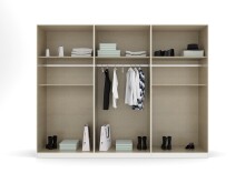 Drehtürenschrank >Ticao< 2 Schübe, weiß / Eiche Artisan Dekor / Spiegel - 271x210x54cm (B/H/T)