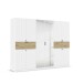 Drehtürenschrank >Ticao< 2 Schübe, weiß / Eiche Artisan Dekor / Spiegel - 271x210x54cm (B/H/T)