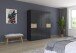 Drehtürenschrank >Ticao< 2 Schübe, grau metallic / Eiche Artisan Dekor - 181x210x54 (BxHxT)