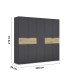 Drehtürenschrank >Ticao< 2 Schübe, in grau metallic / Eiche Artisan - 226x210x54 (BxHxT)