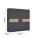 Drehtürenschrank >Ticao< 2 Schübe, in grau metallic / Eiche Artisan - 226x210x54 (BxHxT)