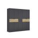Drehtürenschrank >Ticao< 2 Schübe, in grau metallic / Eiche Artisan - 226x210x54 (BxHxT)