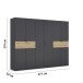 Drehtürenschrank >Ticao< 2 Schübe, in grau metallic / Eiche Artisan - 271x210x54 (BxHxT)