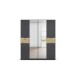 Drehtürenschrank >Ticao< grau metallic / Eiche Artisan Dekor / Spiegel - 181x210x54cm (B/H/T)
