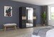 Drehtürenschrank >Ticao< grau metallic / Eiche Artisan Dekor / Spiegel - 181x210x54cm (B/H/T)