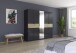 Drehtürenschrank >Ticao< grau metallic / Eiche Artisan Dekor / Spiegel - 226x210x54cm (B/H/T)