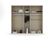 Drehtürenschrank >Ticao< 2 Schübe, 3 Stangen, weiß / Eiche Artisan Dekor - 226x210x54 (BxHxT)