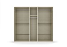 Drehtürenschrank >Ticao< 2 Schübe, 3 Stangen, weiß / Eiche Artisan Dekor - 226x210x54 (BxHxT)