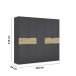 Drehtürenschrank >Ticao< 2 Schübe, in grau metallic / Eiche Artisan Dekor - 226x210x54 (BxHxT)