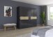 Drehtürenschrank >Ticao< 2 Schübe, in grau metallic / Eiche Artisan Dekor - 226x210x54 (BxHxT)