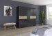 Drehtürenschrank >Ticao< 2 Schübe, in grau metallic / Eiche Artisan Dekor - 226x210x54 (BxHxT)