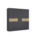 Drehtürenschrank >Ticao< 2 Schübe, in grau metallic / Eiche Artisan Dekor - 226x210x54 (BxHxT)
