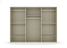 Drehtürenschrank >Ticao< grau metallic / Eiche Artisan Dekor / Spiegel - 271x210x54cm (B/H/T)