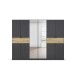 Drehtürenschrank >Ticao< grau metallic / Eiche Artisan Dekor / Spiegel - 271x210x54cm (B/H/T)