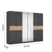 Drehtürenschrank >Ticao< grau metallic / Eiche Artisan Dekor / Spiegel - 271x210x54cm (B/H/T)