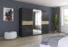 Drehtürenschrank >Ticao< grau metallic / Eiche Artisan Dekor / Spiegel - 271x210x54cm (B/H/T)