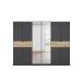 Drehtürenschrank >Ticao< grau metallic / Eiche Artisan Dekor / Spiegel - 271x210x54cm (B/H/T)