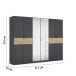 Drehtürenschrank >Ticao< grau metallic / Eiche Artisan Dekor / Spiegel - 271x210x54cm (B/H/T)