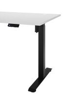 Schreibtisch >Ben< höhenverstellbar, weiss / schwarz - 160x74/117x77cm (BxHxT)