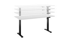 Schreibtisch >Ben< höhenverstellbar, weiss / schwarz - 160x74/117x77cm (BxHxT)