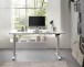 Schreibtisch >Ben< höhenverstellbar bis 117cm, weiss - 160x74/117x77cm (BxHxT)