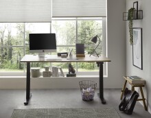 Schreibtisch >Ben< höhenverstellbar, Eiche Dekor / schwarz - 160x74/117x77cm (BxHxT)