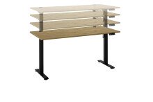 Schreibtisch >Ben< höhenverstellbar, Eiche Dekor / schwarz - 160x74/117x77cm (BxHxT)