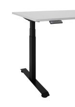 Eckschreibtisch >Ben< höhenverstellbar, weiss / schwarz - 180x74/117x177cm (BxHxT)