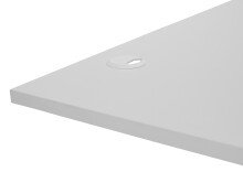 Eckschreibtisch >Ben< höhenverstellbar, weiss / schwarz - 180x74/117x177cm (BxHxT)