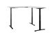 Eckschreibtisch >Ben< höhenverstellbar, weiss / schwarz - 180x74/117x177cm (BxHxT)