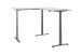 Eckschreibtisch >Ben< höhenverstellbar, weiss / silber - 180x74/117x177cm (BxHxT)