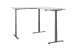 Eckschreibtisch >Ben< höhenverstellbar, weiss / silber - 180x74/117x177cm (BxHxT)