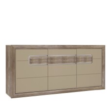 Sideboard >TIZANO< LED, Eiche Antik Dekor / Beige...