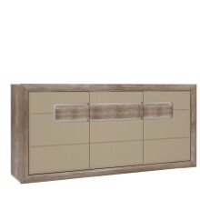 Sideboard >TIZANO< LED, Eiche Antik Dekor / Beige...