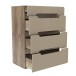 Schubkastenkommode >TIZANO<  4 Schübe, Eiche Antik Dekor/ Beige Glanz  - 80x104,6x43,1cm (BxHxT)