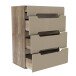 Schubkastenkommode >TIZANO<  4 Schübe, Eiche Antik Dekor/ Beige Glanz  - 80x104,6x43,1cm (BxHxT)