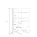 Glasvitrine >TIZANO< LED, Eiche Antik Dekor / Beige Glanz - 133,8x155,4x41,3cm (BxHxT)