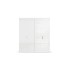 Drehtürenschrank >Fifty< 2 Böden / 2 Kleiderstangen, in weiß Hochglanz / alpinweiß - 201x223x60 (BxHxT)