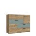 Sideboard >Skive< 4 Schubladen, 2 Türen, in Mauvelle Eiche Dekor / Salbei - 124,9x95,9x41,3cm B/H/T