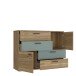 Sideboard >Skive< 4 Schubladen, 2 Türen, in Mauvelle Eiche Dekor / Salbei - 124,9x95,9x41,3cm B/H/T