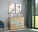 Sideboard >Skive< 4 Schubladen, 2 Türen, in Mauvelle Eiche Dekor / Salbei - 124,9x95,9x41,3cm B/H/T