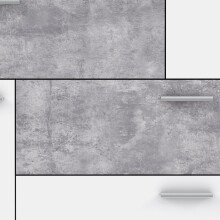 Sideboard >Skive< 4 Schubladen, 2 Türen, in Betonoptik / weiss - 124,9x95,9x41,3cm B/H/T