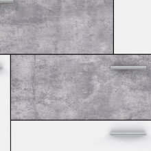 Sideboard >Skive< 4 Schubladen, 2 Türen, in Betonoptik / weiss - 124,9x95,9x41,3cm B/H/T