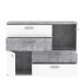 Sideboard >Skive< 4 Schubladen, 2 Türen, in Betonoptik / weiss - 124,9x95,9x41,3cm B/H/T