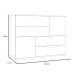 Sideboard >Skive< 4 Schubladen, 2 Türen, in Betonoptik / weiss - 124,9x95,9x41,3cm B/H/T