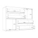 Sideboard >Skive< 4 Schubladen, 2 Türen, in Betonoptik / weiss - 124,9x95,9x41,3cm B/H/T