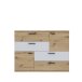 Sideboard >Skive< 4 Schubladen, 2 Türen, in Artisan Eiche Dekor / secret grey - 124,9x95,9x41,3cm B/H/T