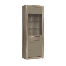 Glasvitrine >TIZANO< LED, in Eiche Antik Dekor /...